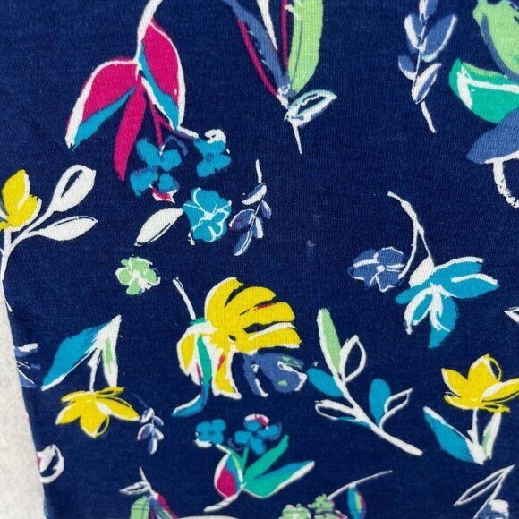 Croft And Barrow Shirt Womens PXS Navy Blue Floral The Classic Tee Short Sleeve - Picture 11 of 12